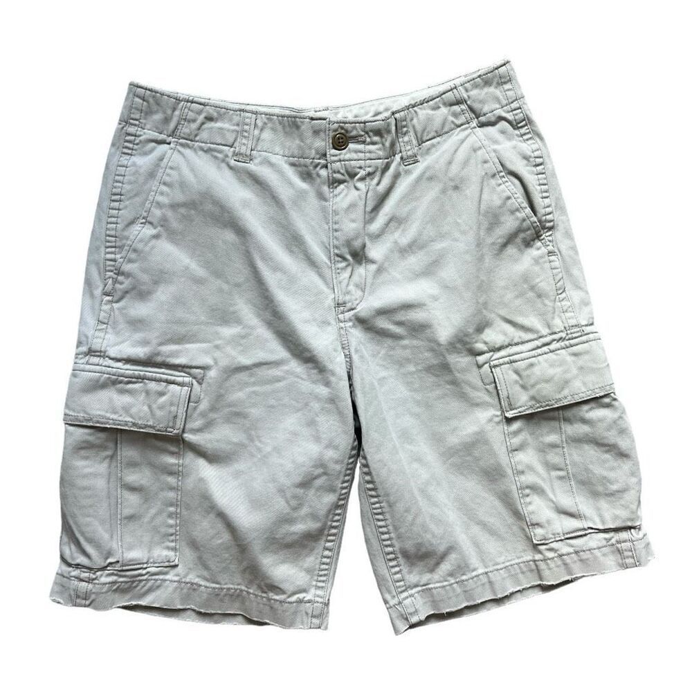 Mens Eddie Bauer Khaki Legend Wash Cargo Utility Chino Shorts - Sz 33